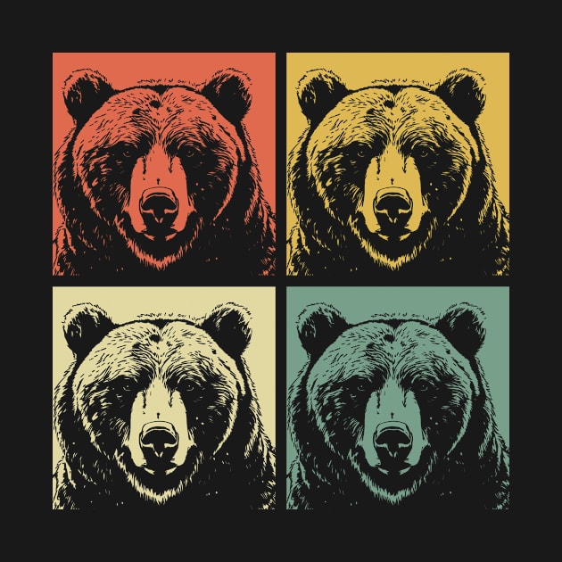 Retro Grizzly Bear - Grizzly Bear by Anassein.os