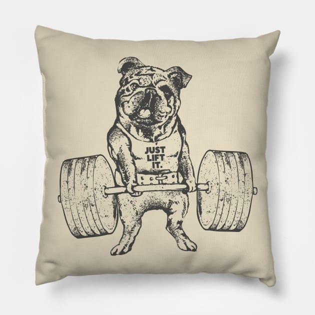 ENGLISH BULLDOG LIFT Pillow by huebucket