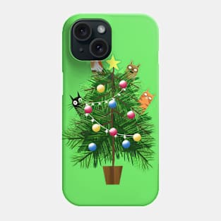 Christmas Tree and Cats Phone Case