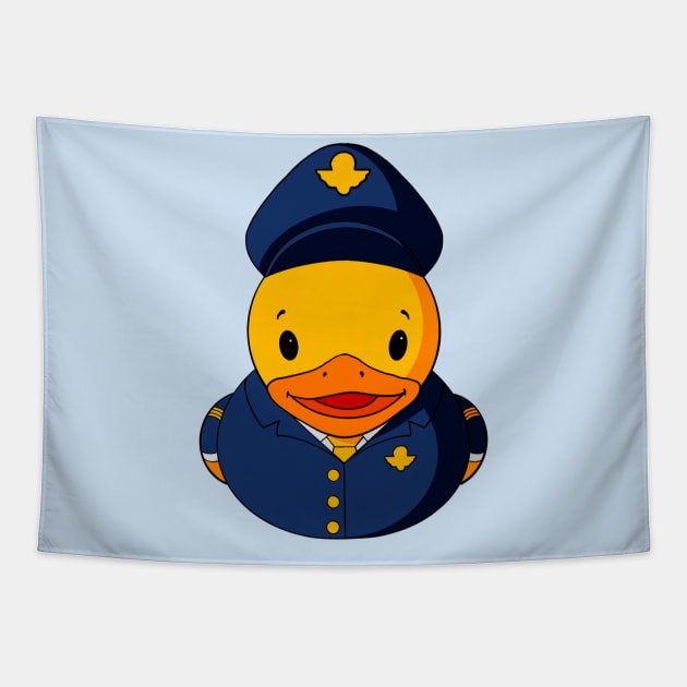 Male Pilot Rubber Duck Tapestry by Alisha Ober Designs