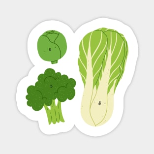 Cute green buddies vegetable set Magnet