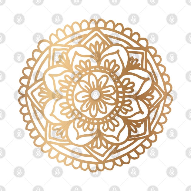 Gold Mandala Flower New 2020 by julieerindesigns