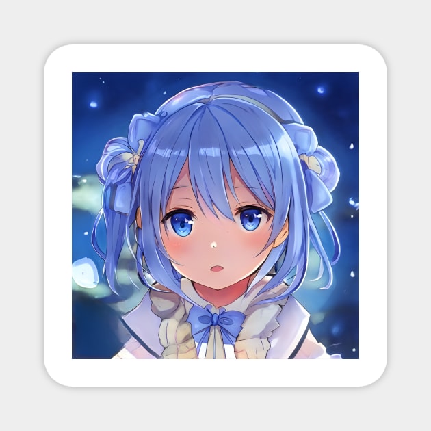 Blue eye  Anime Girl Magnet by animegirlnft