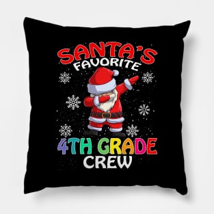 Santas Favorite 4Th Grade Crew Teachers Christmas Pillow