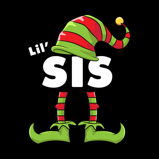 Lil' Sis Elf Funny Matching Christmas Costume Family by teeleoshirts