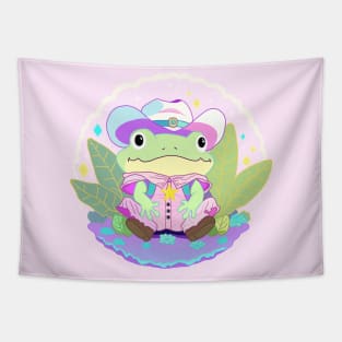 Pastel Cowboy Frog Tapestry