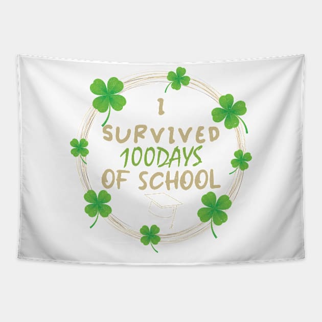 I Survived 100 Days Of School, Celebrate 100 Days Tapestry by Designer Ael