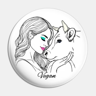 A Vegan Girl Who Loves Cows Pin