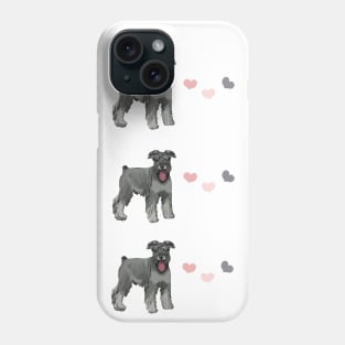 Grey miniature schnauzer dog Phone Case