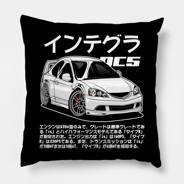 Cartoon Integra DC5 Type R Pillow by idrdesign