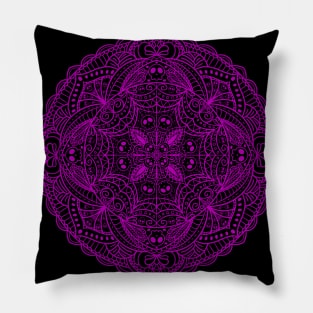 Purple Skull Mandala Cute and Spoopy Yoga Halloween Design Pillow