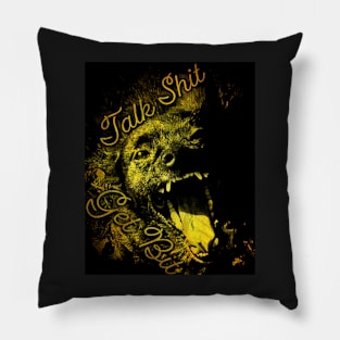 Talk Sh*t get Bit - Gold Pillow