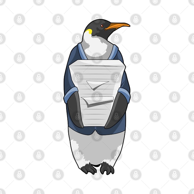 Penguin as Secretary with Stack of paper by Markus Schnabel