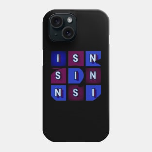Sin - white letters in blue and red boxes, frame in the form of a capital letter "J" Phone Case