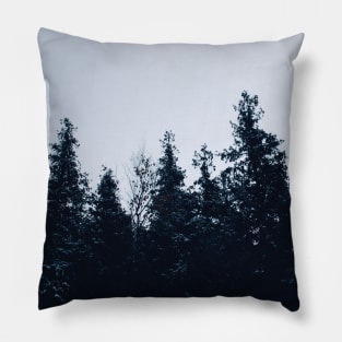 Dark Winter Trees Pillow