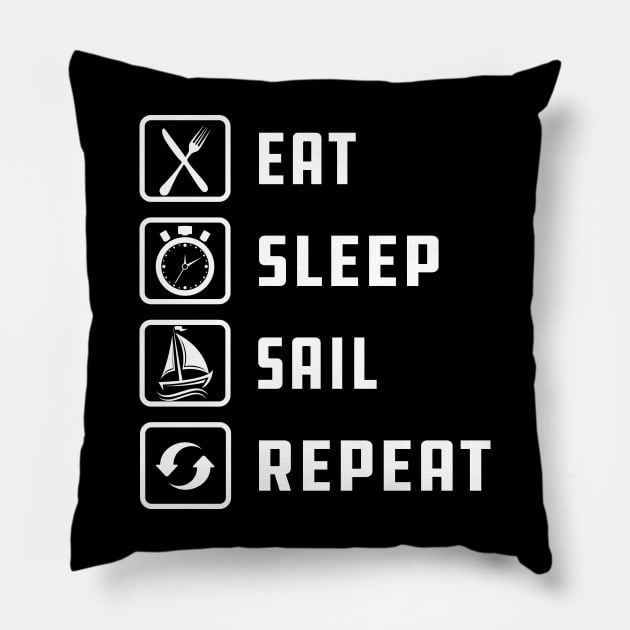 Sailor - Eat Sleep sail Repeat Pillow by KC Happy Shop