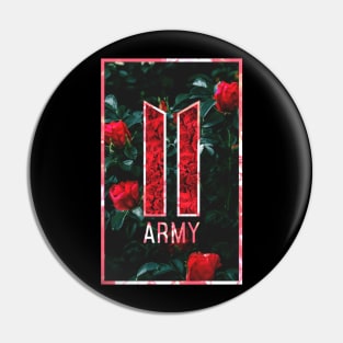 Army Kpop Red Roses Pin