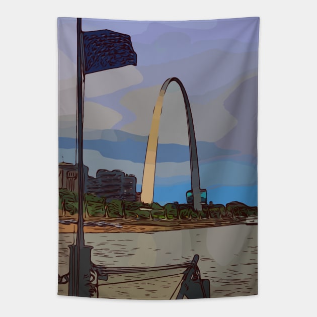 St. Louis Gateway Arch Tapestry by WelshDesigns