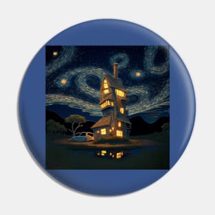 Starry Night Over The Burrow Pin