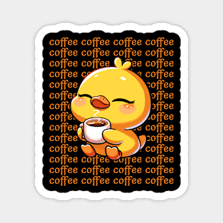 Cute Duck can't get enough of Coffee Caffeine Magnet