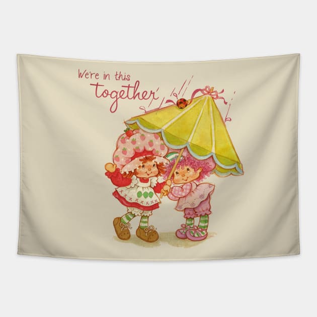 Vintage Strawberry RAIN gO A WAY Tapestry by fatkahstore