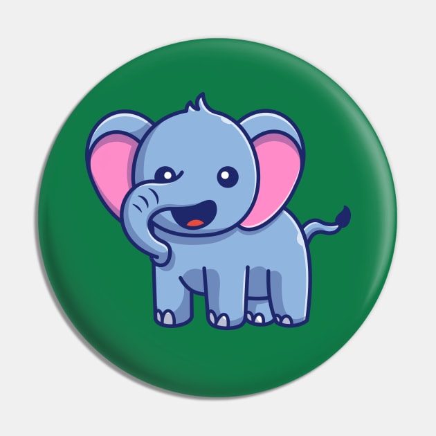 Cute Elephant Smiling Cartoon Pin by Catalyst Labs