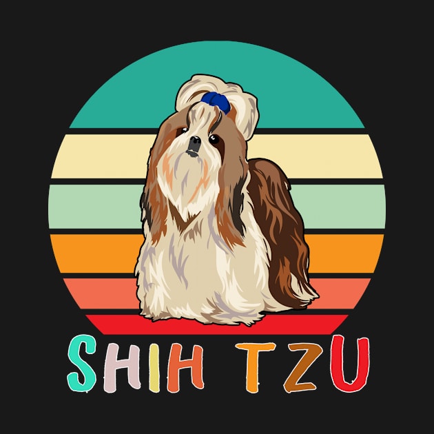 Vintage Retro Shih Tzu by adrinalanmaji