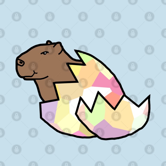 Cute Capybara Hatching from Easter Egg by ellenhenryart