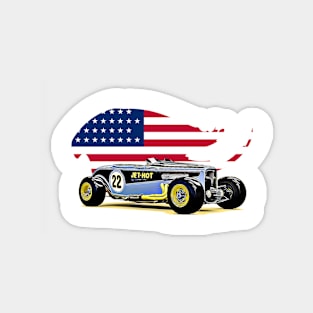 Vintage Hotrod USA Print Magnet