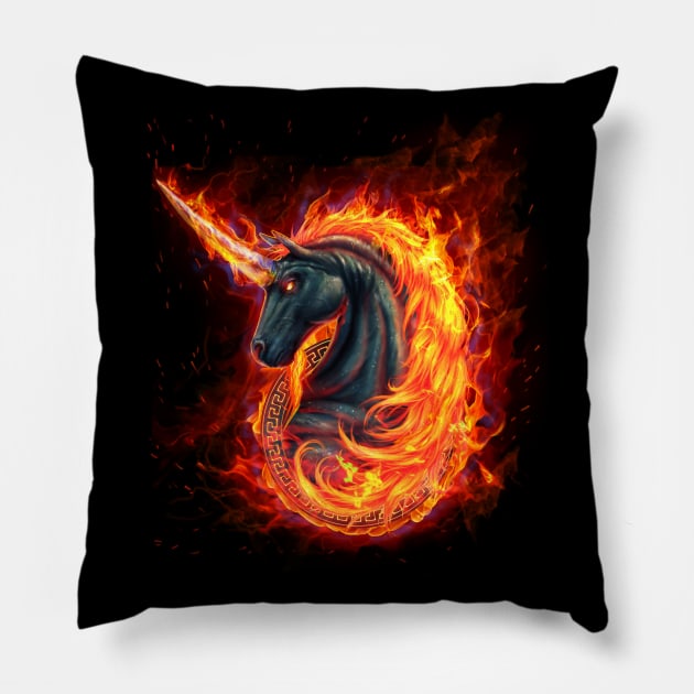 Monokeros FIre Pillow by chriskar