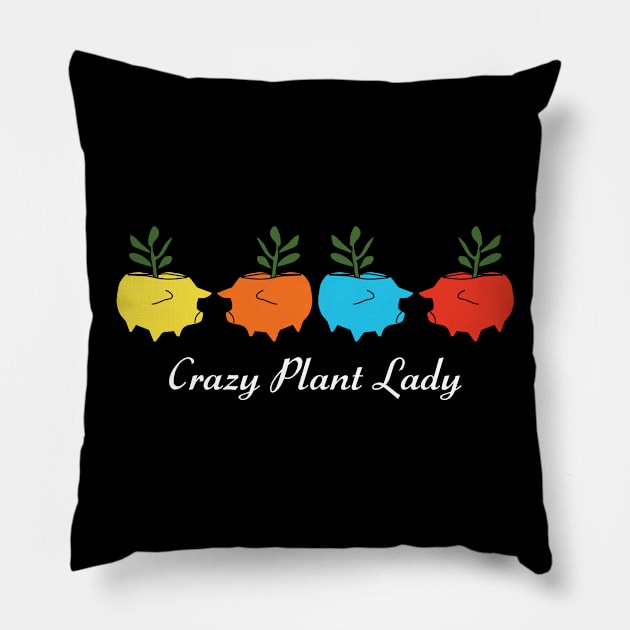 Crazy Plant Lady Pig Planter Pillow by FruitflyPie