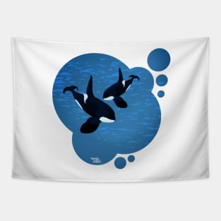 Dancing Killer whales Tapestry