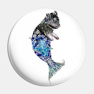 Black Pig Mermaid Pin