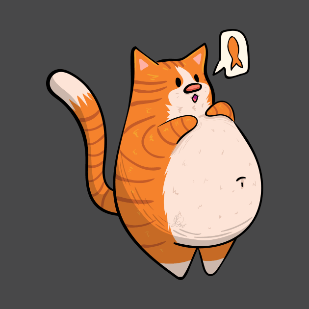 Ginger Chonky Cat by KPrimeArt