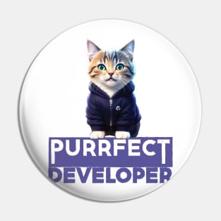Just a Purrfect Developer Cat Pin