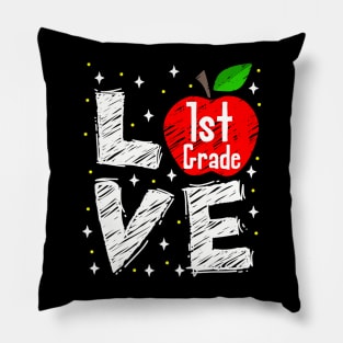 Love 1St Grade Apple Back To School Teacher Pillow