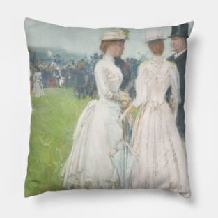 At the Grand Prix de Paris by Childe Hassam Pillow