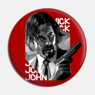 John Wick WPAP Black & white style Pin