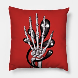 Skeleton hand with ghosts Pillow