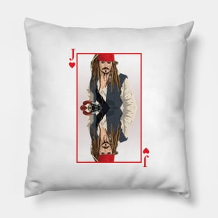 Jack of Hearts Playing Card Design Pillow