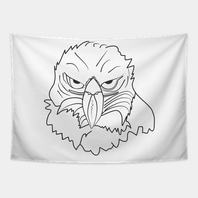 Eagle face Tapestry by Alekvik