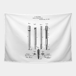 Pencil or Crayon holder Vintage Retro Patent Hand Drawing Funny Novelty Gift Tapestry