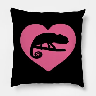 Pink Chameleon Heart for Chameleon Lovers Pillow