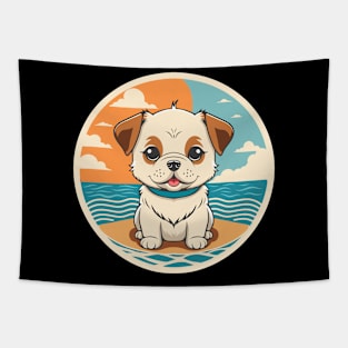 Cute Dog On Vacation Tapestry