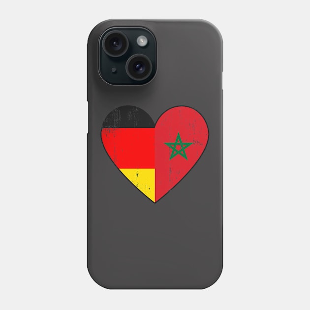 German And Moroccan Flag Heart Morroco Phone Case by Foxxy Merch