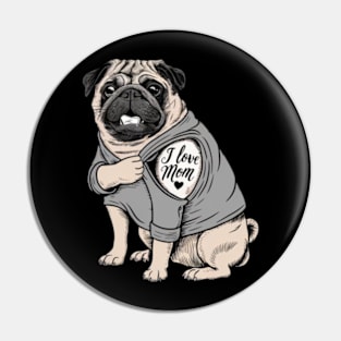 Generate a hand drawn vector design Pug.Happy mothers day (5) Pin