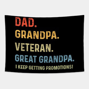 Fathers Day Dad Grandpa Veteran Great Grandpa From Grandkids Tapestry