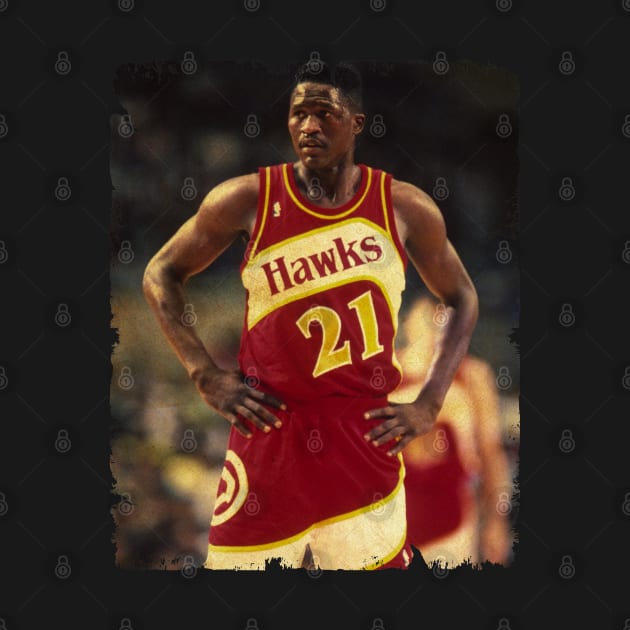 Dominique Wilkins - Vintage Design Of Basketball by JULIAN AKBAR PROJECT