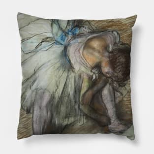 Dancer Adjusting Her Shoe by Edgar Degas Pillow