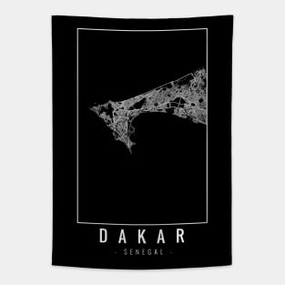 Dakar Senegal Minimalist Map Tapestry